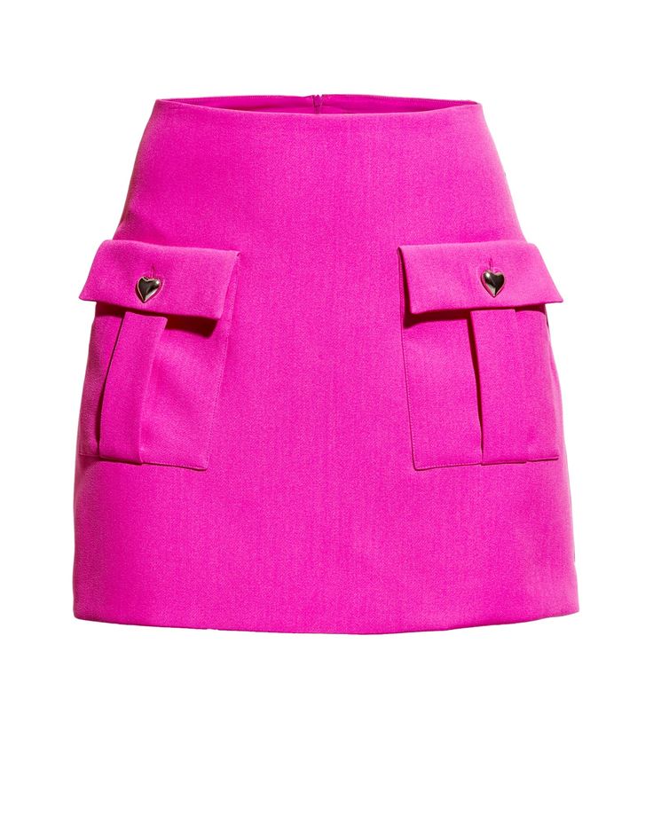 Look no further for your new versatile skirt. Our Tasha skirt is made in our Magenta hue, with shiny silver heart buttons and cargo pockets. Hitting at mid-thigh, this skirt can be worn to any function and you’ll be fielding compliments left and right. Pair with our Tasha Jacket or Tasha Blouse for a full look. This style runs regular. Please order your normal size. If you are in-between sizes, we suggest sizing down for a more fitted look, or sizing up for added comfort. Score a breezy look with this plus size skirt, made for getaways and weekends with style on point AS by DF Tasha Skirt | Magenta | Skirts | Materials & Care Instructions: ['73% Polyester, 4% Elastane, 23% Rayon', 'Imported'] Magenta Skirt, Button Up Skirts, Latest Skirts, Black Leather Skirts, Pencil Skirt Black, Full Look, Plus Size Skirts, Shiny Silver, White Skirts