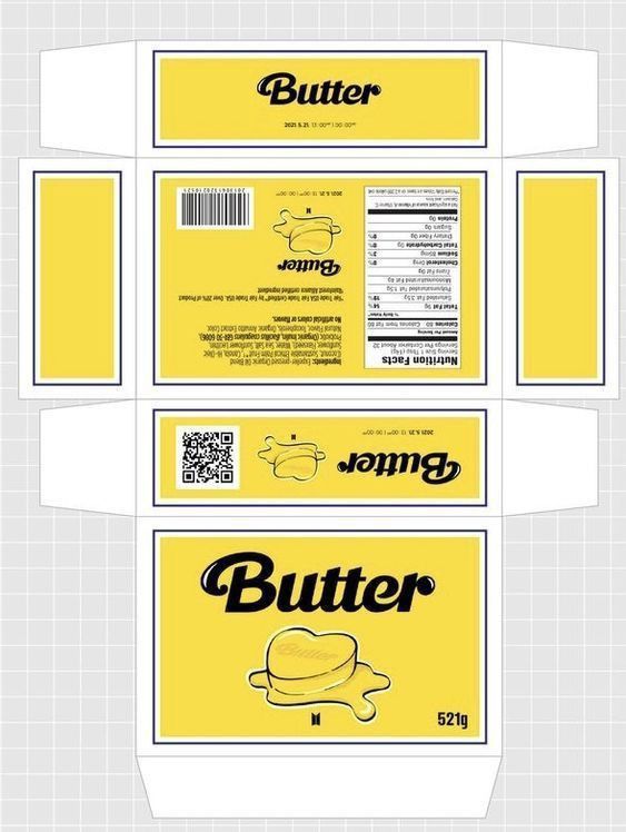 the packaging design for butter is shown here