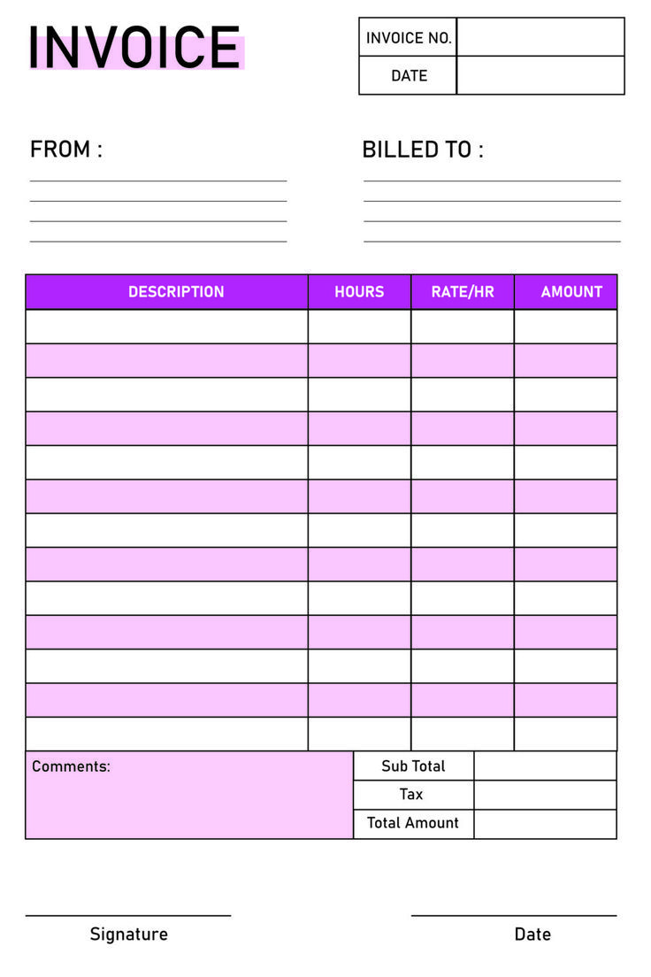 Free Printable Blank Invoice Template PDF Business Worksheet, Business Plan Outline, Invoice Design Template, Medication List, Printable Invoice, Office Templates, Bookkeeping Business, Invoice Design, Internal Audit