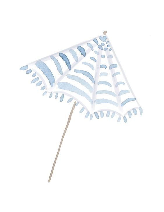 📸: Sami Mincini Coastal Watercolor, Learn Watercolor Painting, Learn Watercolor, Shade Of Blue, House And Garden, Beach Watercolor, Coastal Grandma, Beach Umbrella, Easy Watercolor