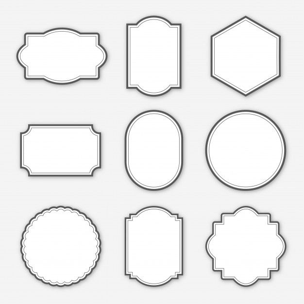 a set of different shapes and sizes of frames