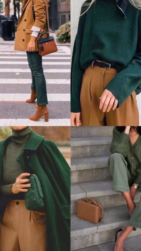 Color Combos Outfit, Color Combinations For Clothes, Deep Autumn, Business Casual Outfits For Work, Trendy Fall Outfits, Green Coat, Autumn Outfits, Looks Chic, 가을 패션