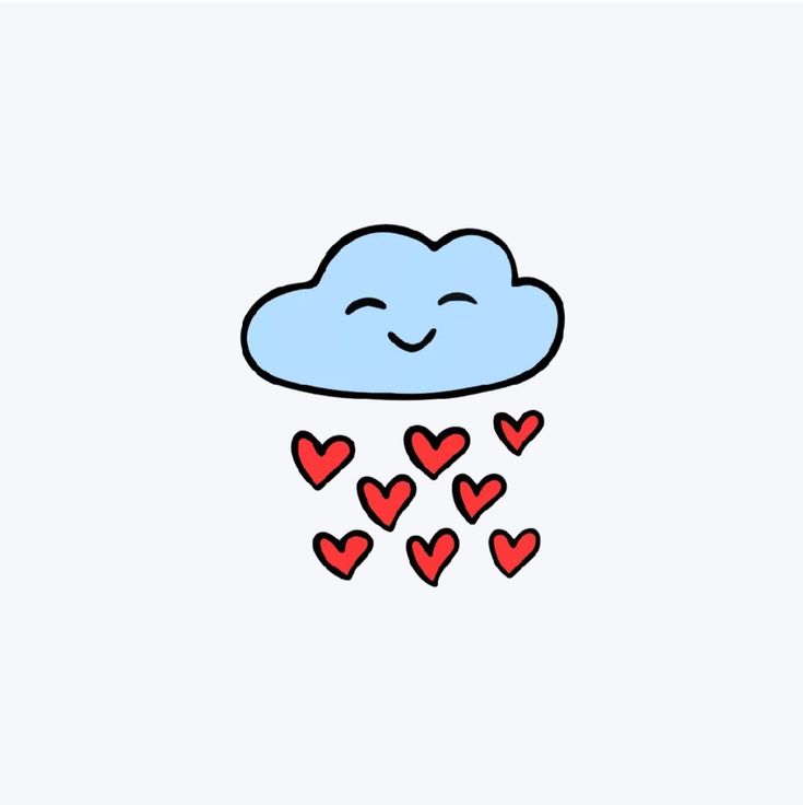 a cloud with hearts floating out of it