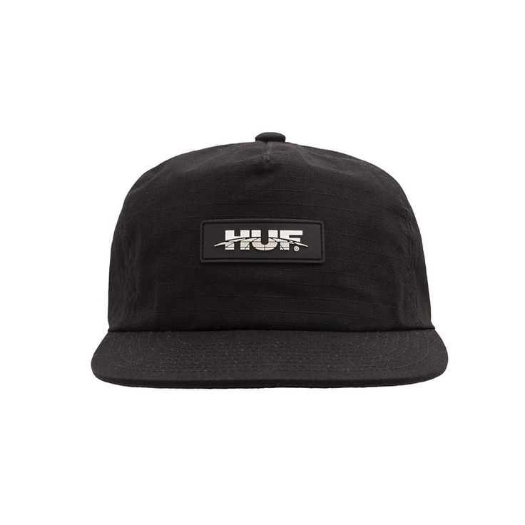 HUF Horizon Ripstop Snapback Black HT00480. 5-panel Snapback Hat With Logo Patch For Sports, 5-panel Sports Snapback Hat With Logo Patch, Logo Patch Six-panel Snapback Hat For Streetwear, Streetwear Six-panel Snapback Hat With Logo Patch, Streetwear Snapback Hat With Logo Patch, Black Six-panel Snapback Hat With Logo Patch, Logo Patch Flat Brim Snapback For Streetwear, Nylon Snapback Baseball Cap For Streetwear, Functional 5-panel Snapback Hat For Streetwear