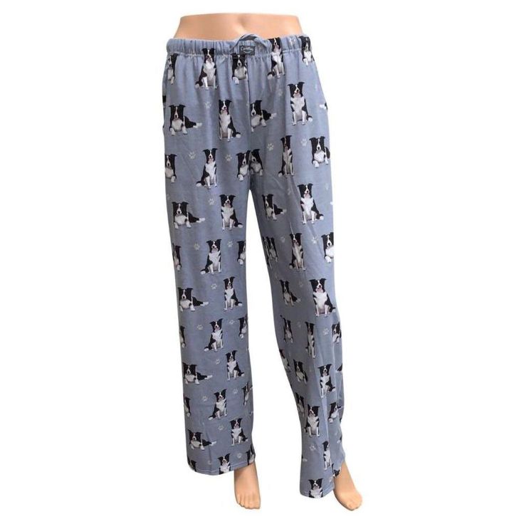 Pet Lover Unisex Pajama Bottoms - Border Collie - Comfortable Cotton Sleep Pants, Cozy Cotton Sleep Pants, Cotton Sweatpants With Elastic Waistband For Pajama Party, Cozy Cotton Pants, Casual Cotton Sweatpants For Pajama Party, Relaxed Fit Cotton Pants For Sleepover, Comfy Cotton Sleepwear With Elastic Waistband, Cotton Long Pants For Pajama Party, Comfy Cotton Bottoms For Pajama Party