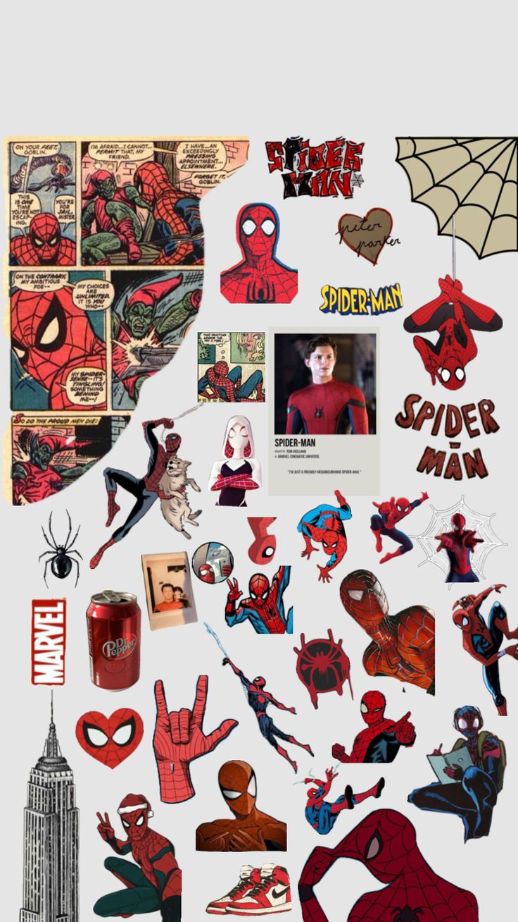 the spider man stickers are all over the place