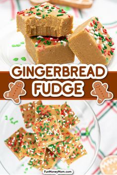 gingerbread fudge recipe on a glass plate