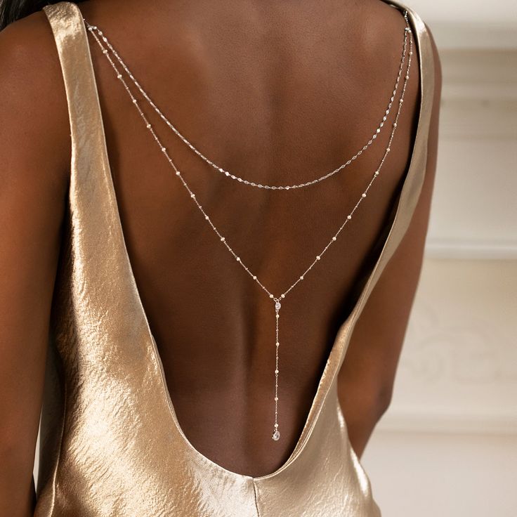 Pearl Backdrop, Backdrop Necklace, Backdrops Necklace, Low Back Dresses, Back Necklace, Body Chains, Necklace Bridal, Back Jewelry, Necklace Simple