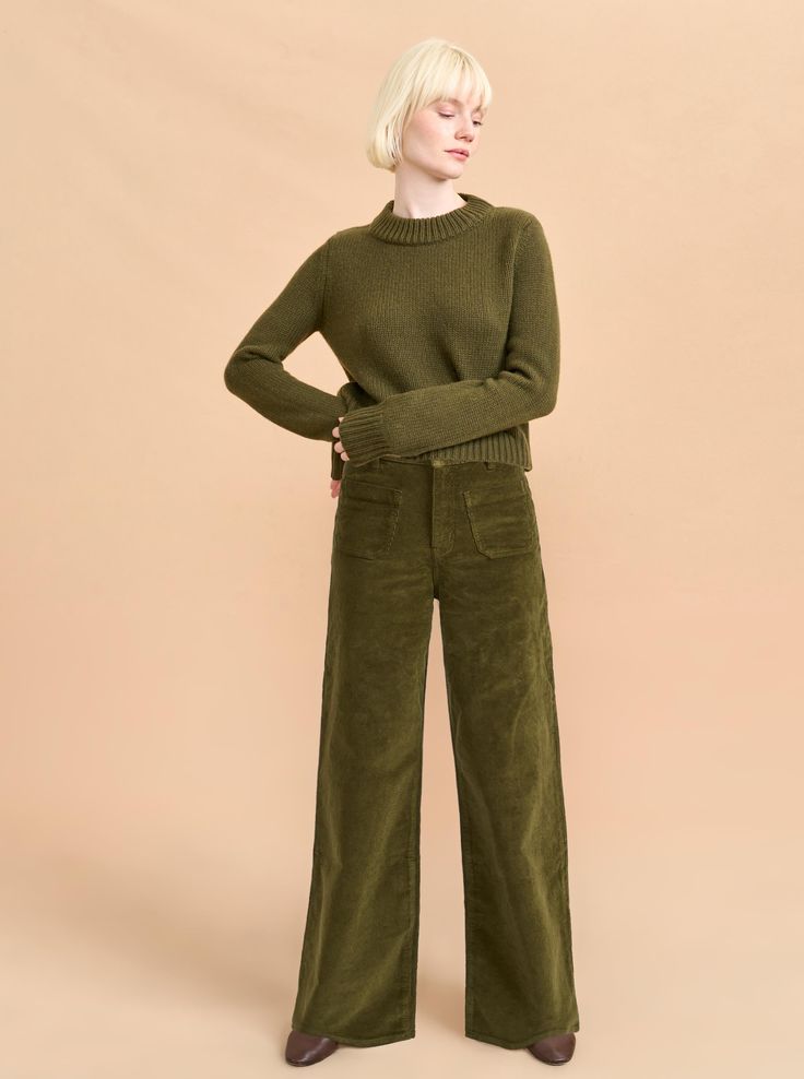 Isadora High-Rise Wide-Leg Corduroy Pant | La Ligne NYC Marin Sweater, Womens Winter Pants, Wide Leg Corduroy Pants, Corduroy Pant, Chelsea Girls, Leveling Up, Winter Pants, Classic Pants, Denim Outerwear