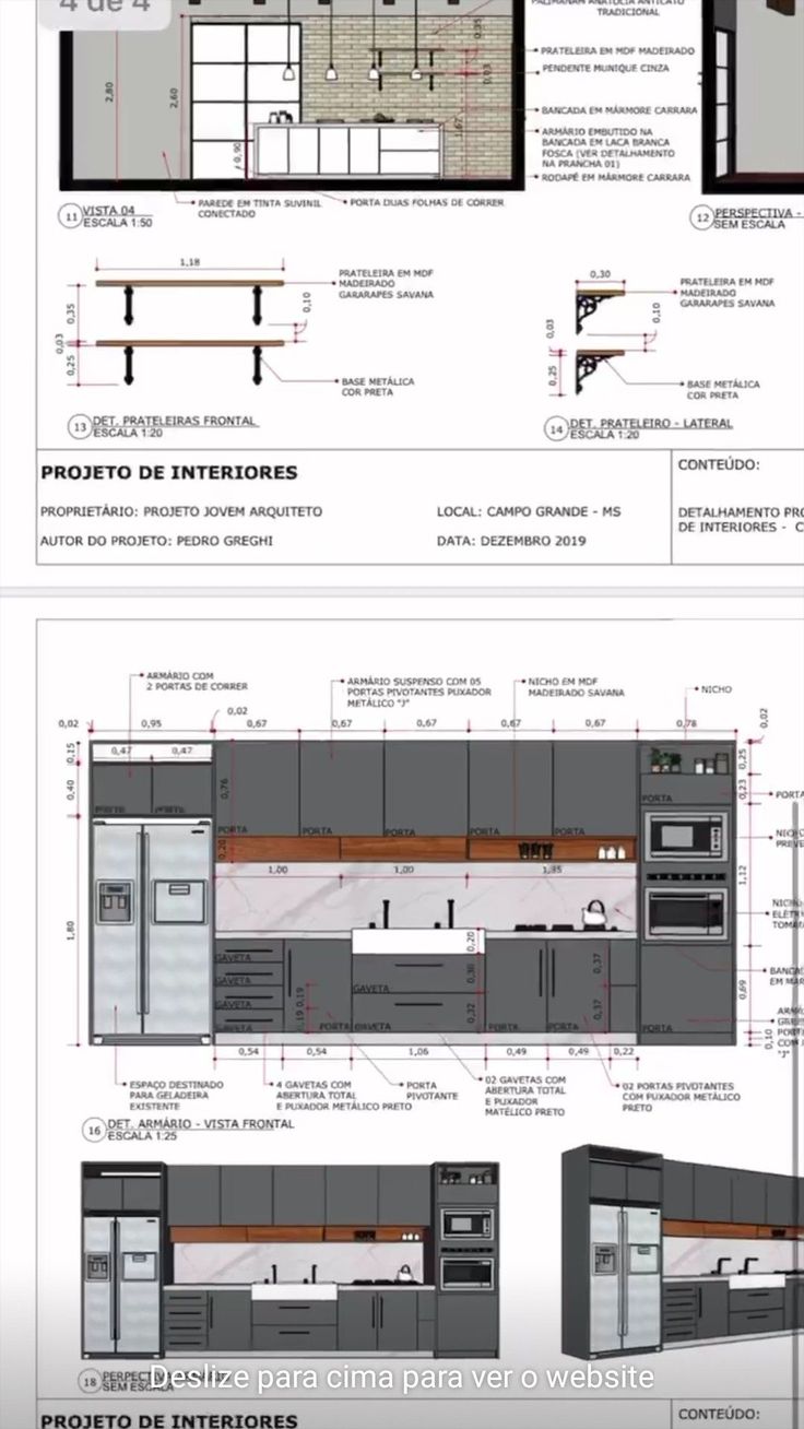 an architectural drawing shows the different parts of a kitchen, including cabinets and counter tops