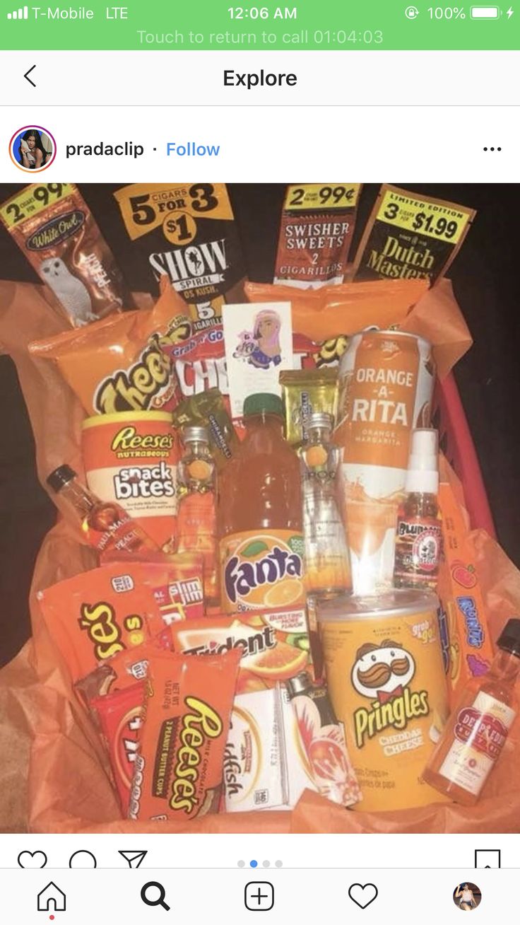 a bag full of snacks and condiments is shown on the instagram page