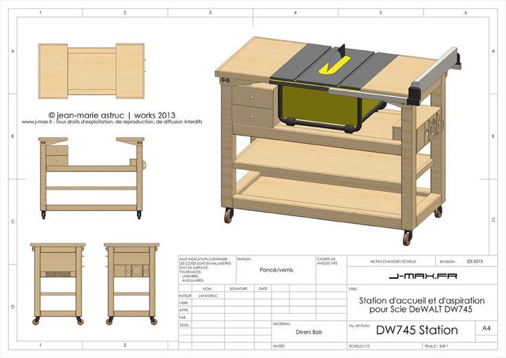 the plans for a workbench are shown