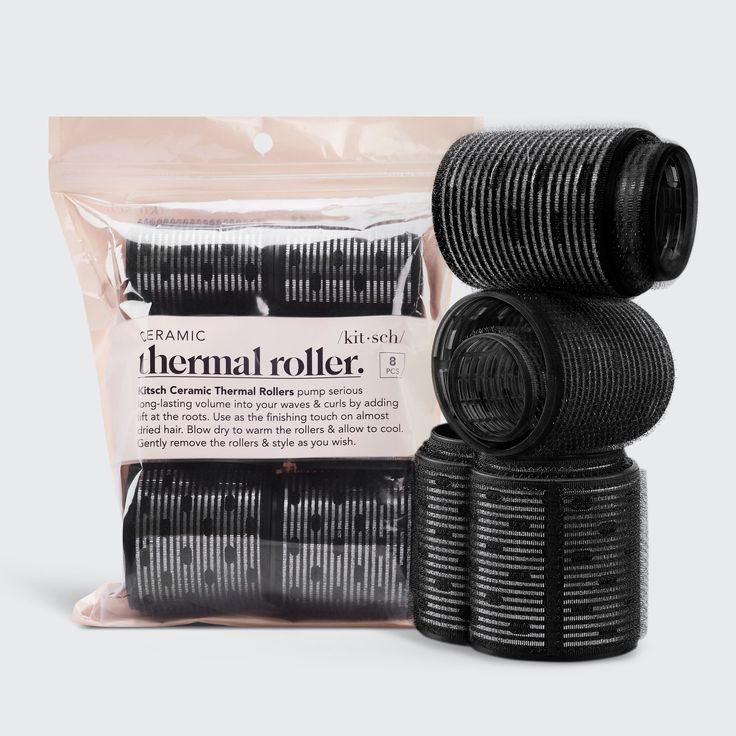 Hair Rollers | Ceramic 8 Pack Hair Rollers KITSCH Smooth Curly Hair, Curlers For Long Hair, Pump Up The Volume, Velcro Rollers, Different Curls, Neutral Clothing, Frizz Free Curls, Textured Curly Hair, Hair Roller