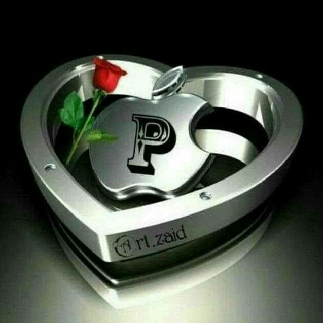 a heart shaped object with a single rose in it's center and the word p on top