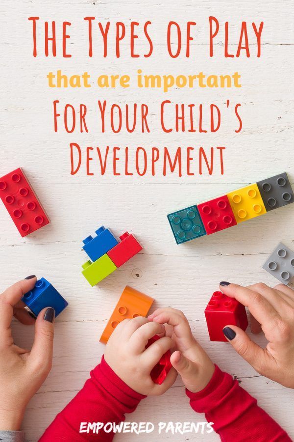 two children playing with legos on the floor and text that reads, the types of play that are important for your child's development