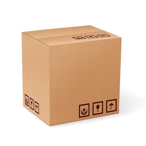 an open cardboard box on a white background