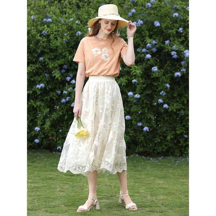 Discover Elegance and Comfort Step into summer with grace and style with our Elegant Floral Lace A-Line Skirt. Perfectly designed to flatter a pear-shaped body, this mid-calf skirt combines timeless elegance with contemporary fashion trends. The intricate lace embroidery adds a touch of sophistication, making it an essential addition to your summer wardrobe. Product Features Made from high-quality polyamide, this skirt features a natural waistline that enhances your silhouette while the non-stretch fabric ensures a structured and flattering fit. The floral lace pattern is not just beautiful; it's a testament to expert craftsmanship and attention to detail. When to Wear This versatile skirt is ideal for various summer occasions. Whether you're attending a casual outdoor event or a more form Floral Lace Skirt, Mid Calf Skirt, Lace Embroidery, Elegant Floral, Lace Pattern, Contemporary Fashion, A Line Skirt, Summer Wardrobe, Formal Wear