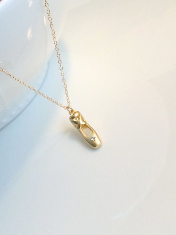 Gold Ballet Shoe Necklace Gold Toe Shoe Necklace Ballerina Ballet Shoes Necklace, Ballerina Necklace, Ballet Shoe, Little Ballerina, Girl Jewelry, Ballet Slippers, Vermeil Jewelry, Dream Jewelry, Toe Shoes