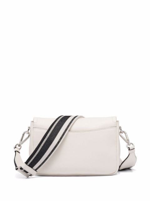 Shop Prada small Flou shoulder bag with Express Delivery - FARFETCH Modern White Shoulder Bag With Logo Strap, White Bag With Logo Strap For Everyday Use, White Bags With Logo Strap For Everyday Use, White Shoulder Bag With Logo Strap For Everyday, Everyday White Shoulder Bag With Logo Strap, White Crossbody Bag With Logo Strap, White Shoulder Bag With Logo Strap For Travel, Chic White Shoulder Bag With Logo Strap, Chic White Bag With Logo Strap