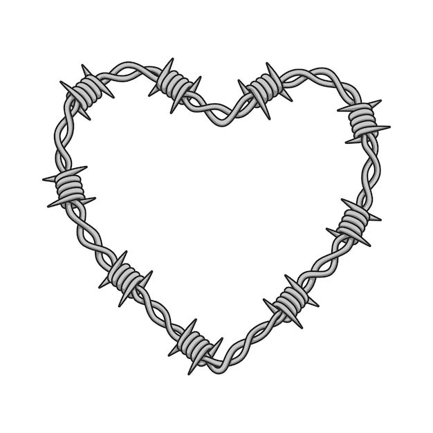 a heart made out of barbed wire