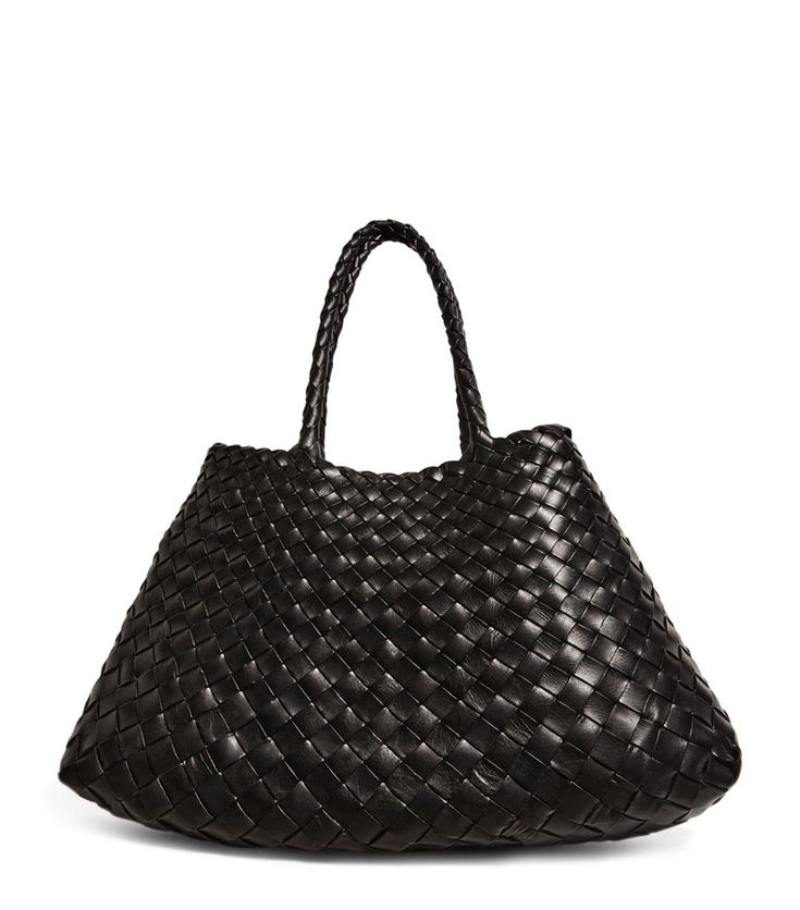 Womens DRAGON DIFFUSION black Small Leather Woven Santa Croce Tote Bag | Harrods US Luxury Handwoven Bags For Daily Use, Designer Handwoven Tote Shoulder Bag, Luxury Handwoven Tote Bag, Luxury Handwoven Shoulder Bag With Double Handle, Dragon Diffusion Santa Croce, Designer Handwoven Tote Bags, Modern Handwoven Tote Bag, Designer Handwoven Travel Bags, Designer Handwoven Rectangular Bag