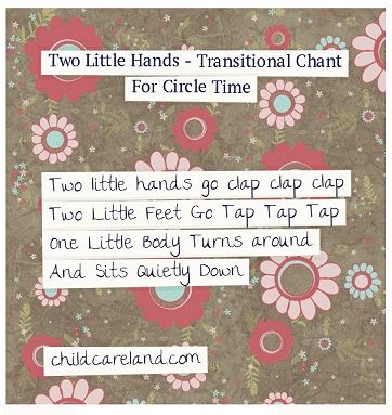 two little hands - transitional chart for circle time