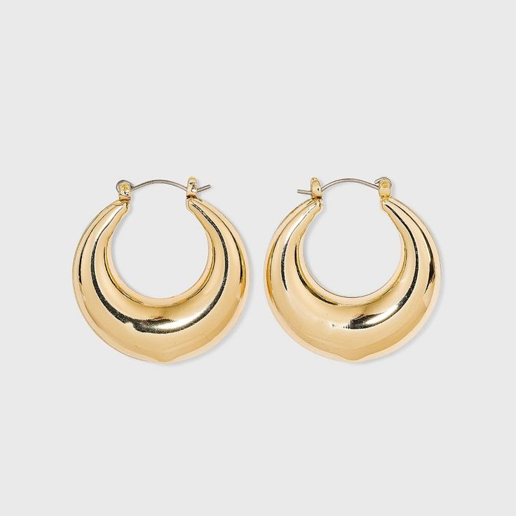 Cute Earrings Hoops Gold, Gold Thick Hoop Earrings, Thick Gold Earrings, Gold Hope Earrings, Target Earrings, Preppy Earrings, Chunky Gold Earrings, Target Jewelry, Golden Hoop Earrings