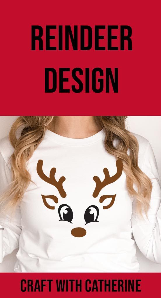 a woman wearing reindeer sweater with the words reindeer design on it