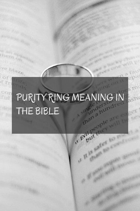 an open book with a ring on it and the words purifying meaning in the bible