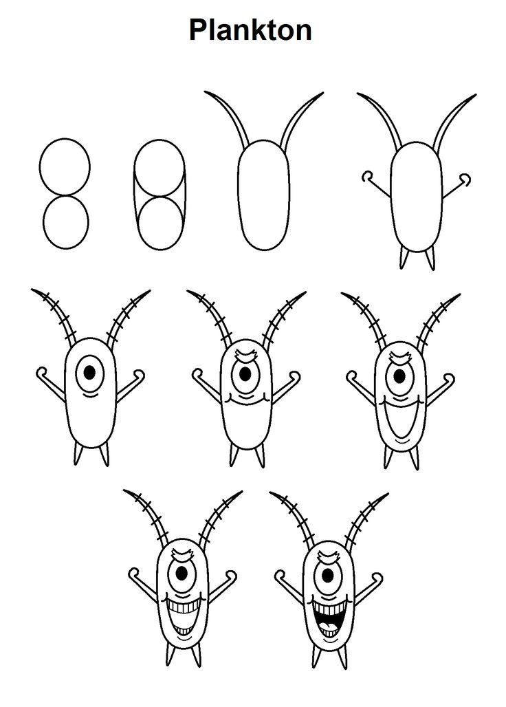 an image of some cartoon characters that are drawn in the style of plankton's character