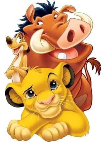 the lion king and his cubs