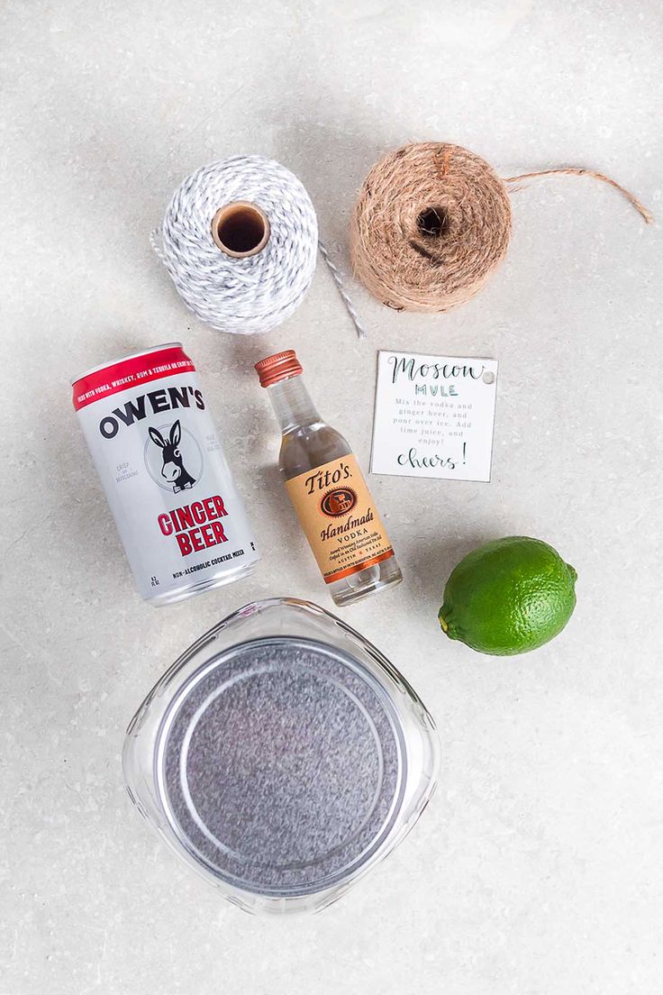 the ingredients for this recipe are laid out on top of the white countertop, including limes and twine