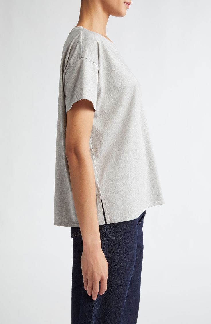 An elevated take on the basic white T-shirt, this version features a boxy, oversized fit with dropped shoulders and offers the softness of Supima® cotton. 23 1/2" length (size Medium) Crewneck Short sleeves Dropped shoulders 100% pima cotton Machine wash, dry flat Made in Portugal SPACE: A shop for emerging and advanced designers This brand has B Corp certification, representing business practices with emphasis on social and environmental performance, accountability and transparency This brand m Everyday Cotton Tops With Drop Shoulder, Oversized Cotton Top With Straight Hem, Drop Shoulder Boxy Fit T-shirt For Everyday, Boxy Fit Drop Shoulder T-shirt For Everyday, Everyday Boxy Fit Drop Shoulder T-shirt, Everyday Boxy Fit T-shirt With Drop Shoulder, Simple Boxy Fit T-shirt For Everyday, Oversized Organic Cotton Everyday Tops, Oversized Organic Cotton Tops For Everyday