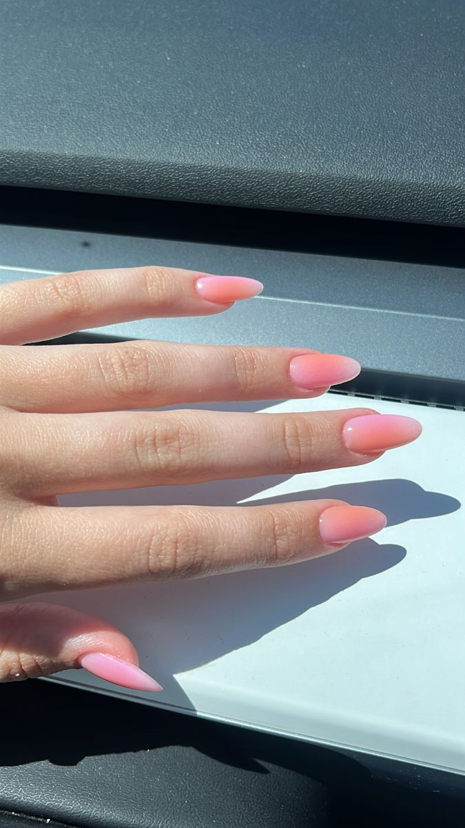 Ombre Wedding Nails, Pink Summer Nails, Aura Nails, Butterfly Nails, Coral Nails, Ombre Wedding, Airbrush Nails, Simple Gel Nails, Summery Nails