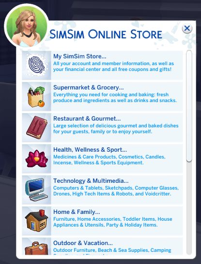 the website for simm online store is displayed with icons and information about its products