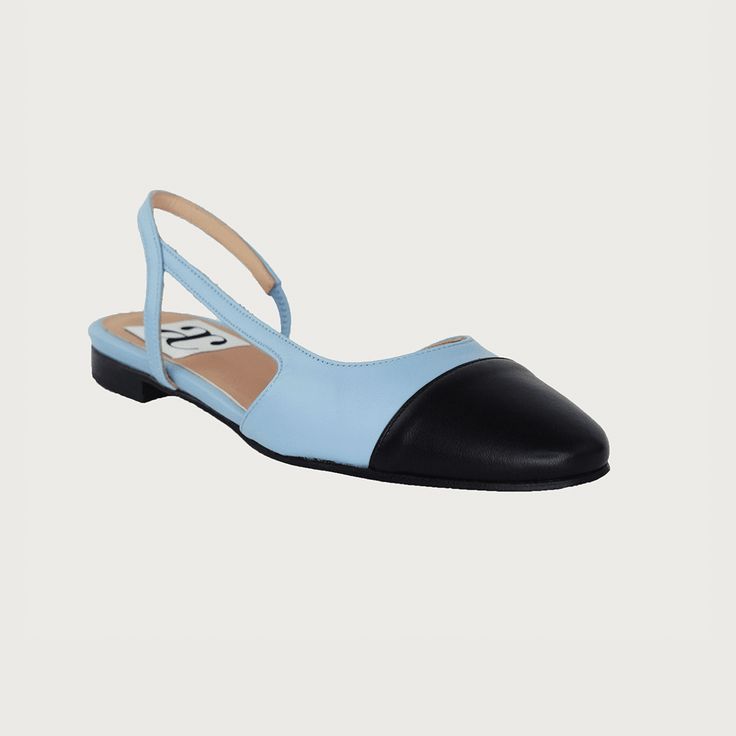 Elevate your desk-to-dinner lifestyle. with the Chloe .5' Slingback. A round toe with a stretchy slingback strap frame a rich leather look fashioned with just the perfect amount of height. The perfect round toe slingback flat! Leather upper Leather toe cap Leather lining Heel Height 0.5" Made in Italy Blue Pointed Toe Slingback Pumps For Work, Blue Slingback Pumps For Work, Blue Slingback Pumps With Removable Insole For Evening, Blue Slingback Pumps With Heel Strap For Work, Blue Slingback Pumps For Spring Workwear, Blue Evening Slingback Pumps With Removable Insole, Blue Slingback Sandals With Removable Insole, Blue Slingback Sandals For Formal Occasions, Blue Slingback Pumps With Leather Sole