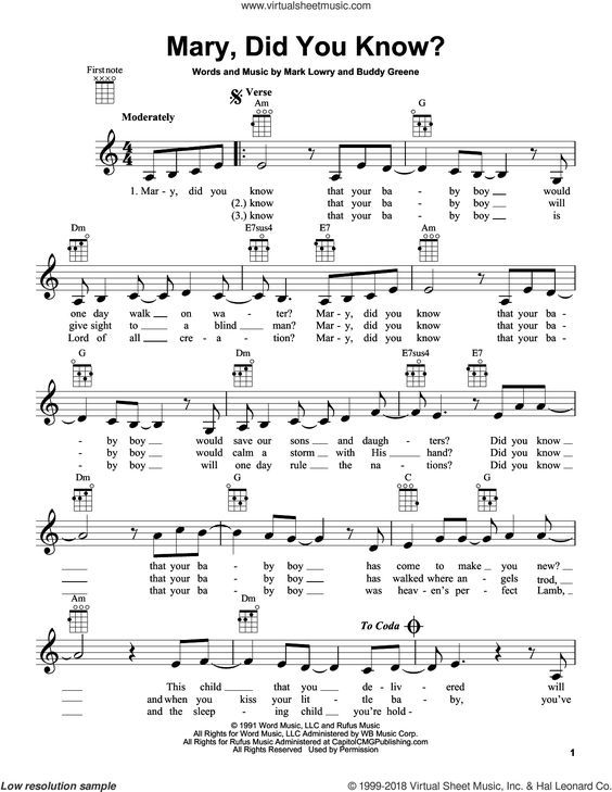 mary did you know? sheet music