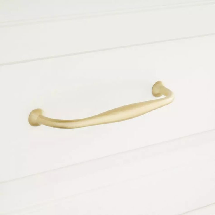 a close up of a door handle on a white wall