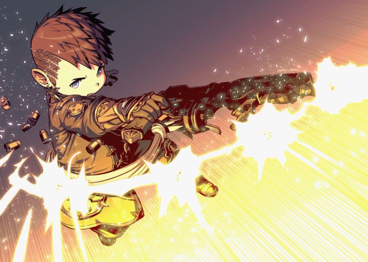 an animated image of a boy holding something in his hand with fire coming out of it