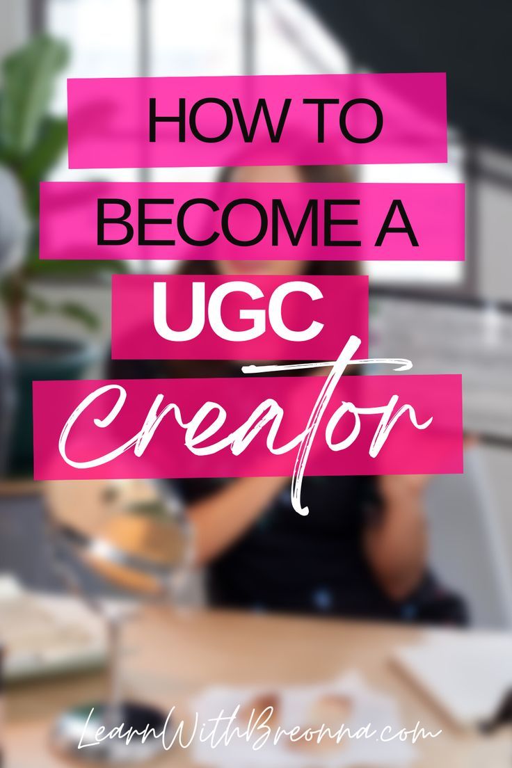 the words how to become a ugg creator are in front of a woman working on her laptop