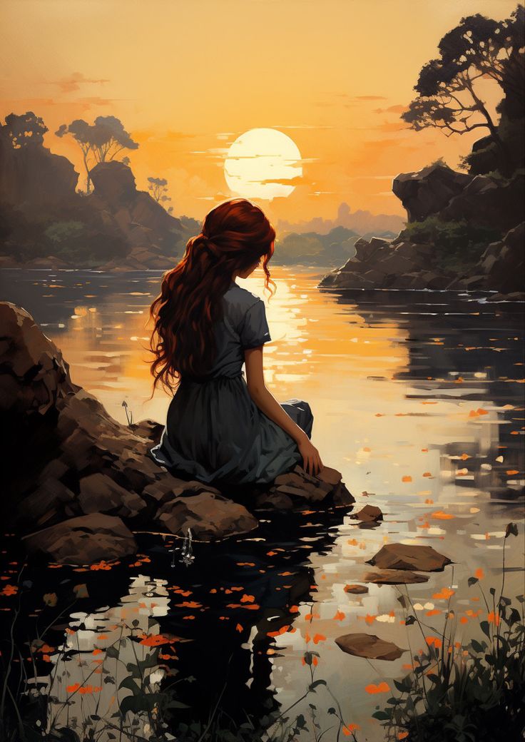 #peaceful #art #digital #sunset Beauty Place, Dreamy Artwork, Awesome Pictures, Painting Of Girl, Girly Art Illustrations, Art Contest, Fantasy Aesthetic, Romantic Art, Art And Illustration