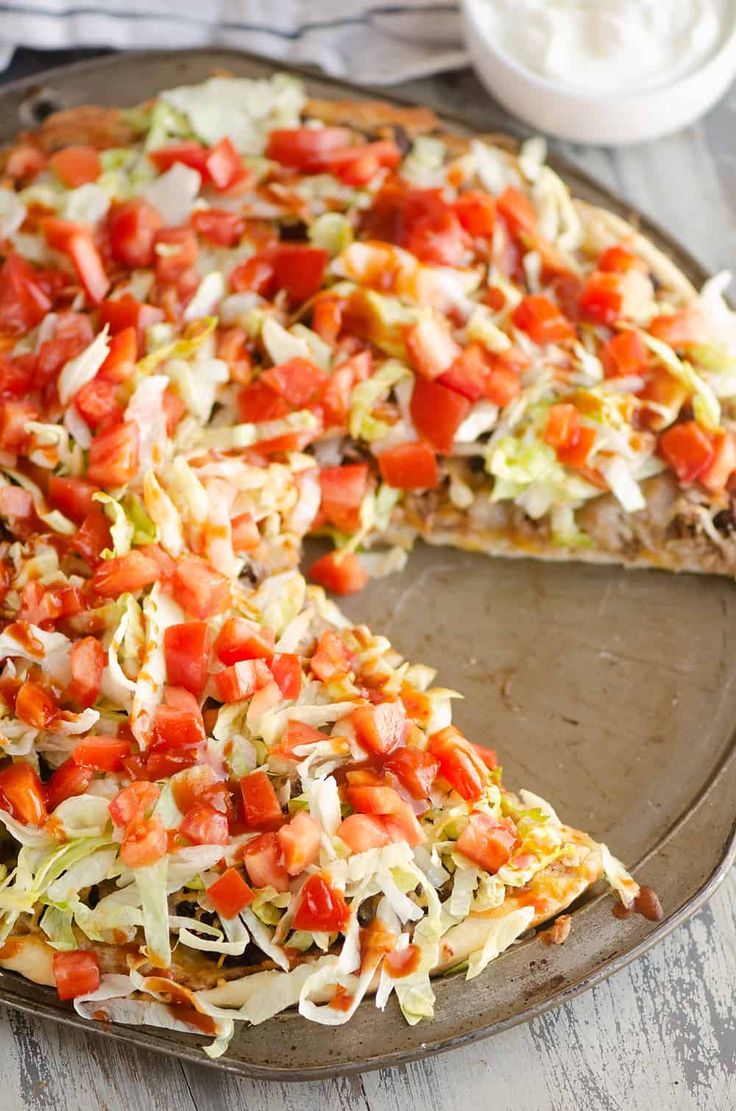 a pizza that has been cut into slices