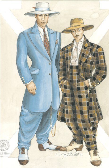 Malcolm X (1992) Featuring Denzel Washington and Spike Lee  Photos with Ruth E. Carter Ruth E Carter, Costume Design Sketch, Zoot Suit, Teddy Boys, Vintage Black Glamour, Fashion Cover, Vintage Mens Fashion, Malcolm X, Mode Vintage