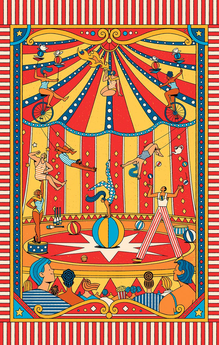 an image of a circus poster with people on it