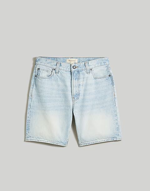 8" Denim Shorts in Lacewood Wash Straight Leg Washed Cotton Shorts, Light Wash Straight Leg Cotton Shorts, Light Wash Relaxed Fit Jean Shorts, Straight Leg Light Wash Cotton Shorts, Medium Wash Washed Cotton Shorts, Medium Wash Cotton Washed Shorts, Light Wash Relaxed Fit Cotton Shorts, Relaxed Fit Washed Cotton Jean Shorts, Cotton Bermuda Shorts In Light Wash