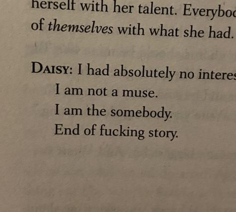 an open book with writing on it and the words daisy i had absolutely no interest