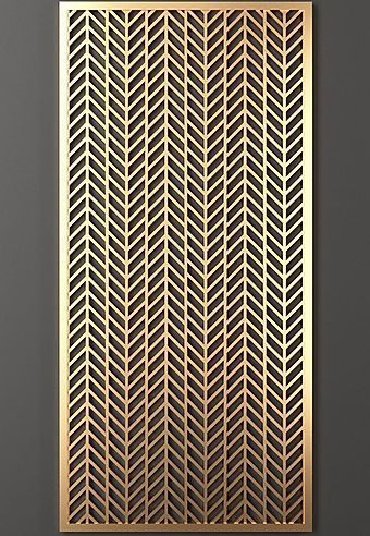 an art deco panel in gold on a gray background