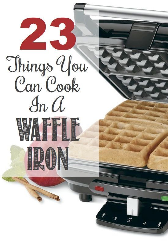 a waffle iron with the words 23 things you can cook in a waffle iron