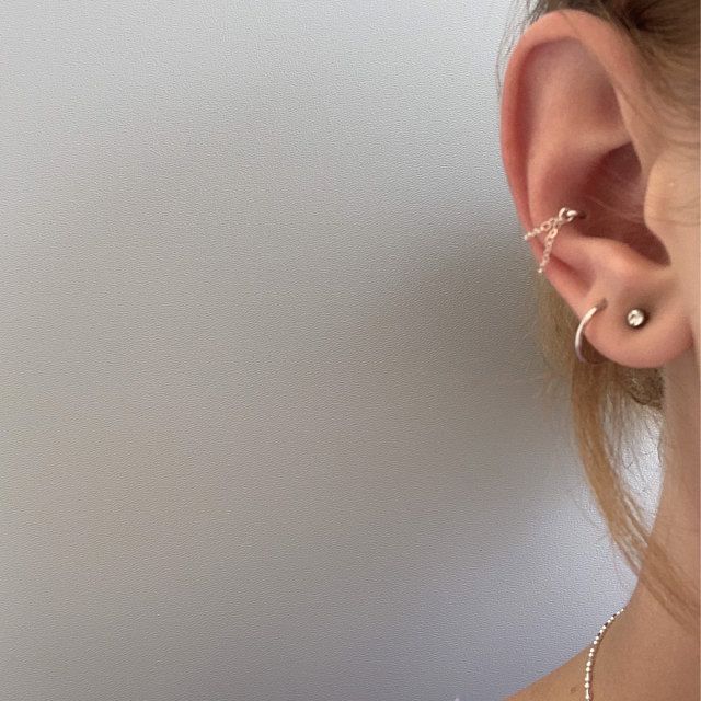 Dainty 14k rose/gold filled-925 sterling silver double chains | Etsy Dainty 14k Gold Hypoallergenic Ear Cuff, Elegant Everyday Ear Cuff, Dainty Nickel-free Ear Cuff, Dainty Sterling Silver Ear Cuff For Everyday, Minimalist Sterling Silver Huggie Ear Climbers, Dainty White Gold Tarnish Resistant Cartilage Earrings, Dainty White Gold Tarnish-resistant Cartilage Earrings, Minimalist Sterling Silver Tarnish Resistant Ear Climbers, Minimalist Sterling Silver Tarnish-resistant Ear Climbers