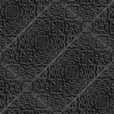 the texture of black leather with decorative designs on it, as well as an abstract pattern